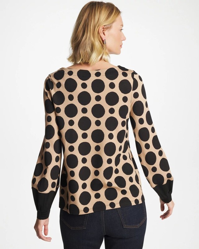 Ponte Poplin Polka-Dot Top - image 3